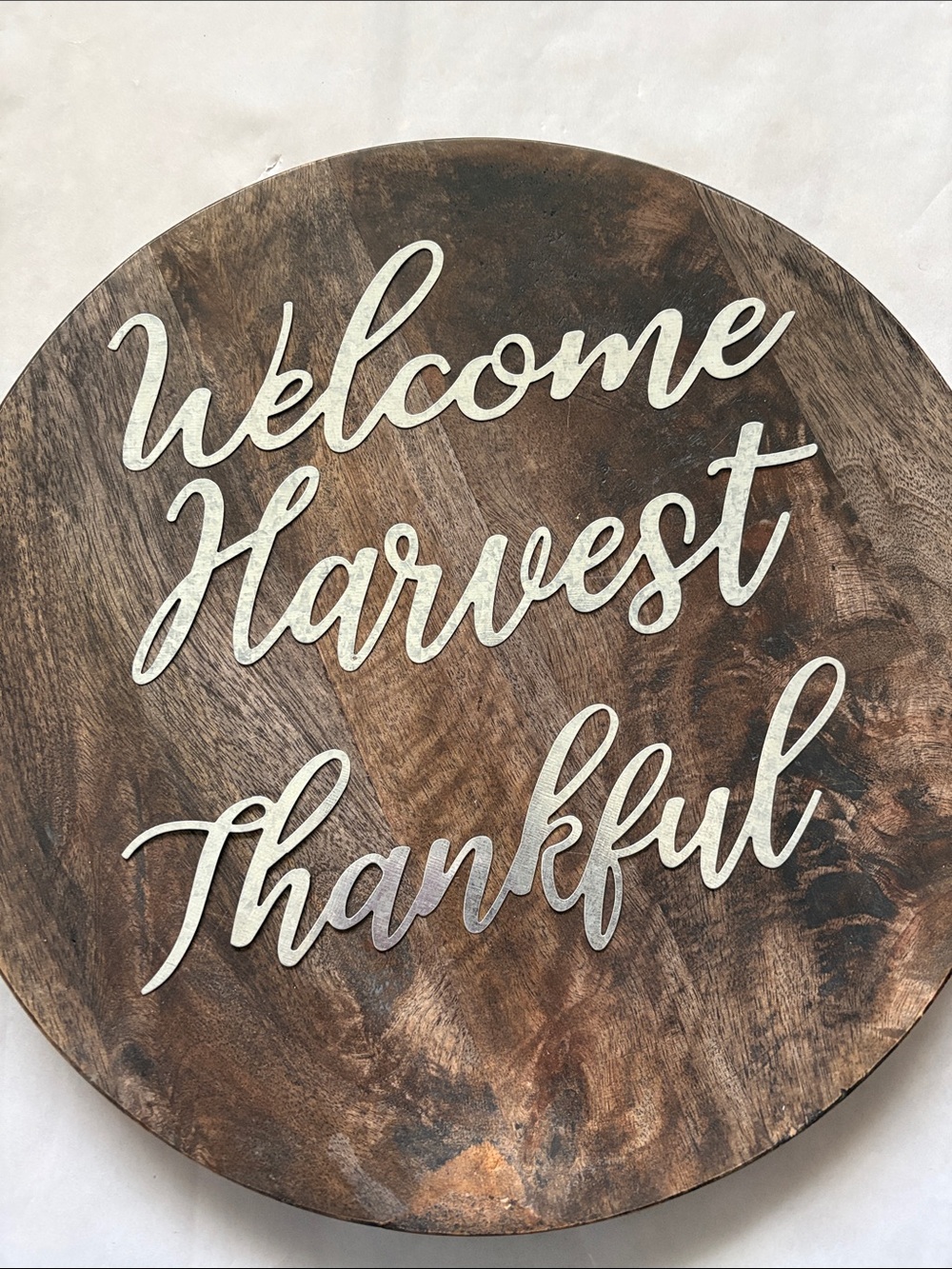 Metal galvanized Script Word Signs - "Welcome, Harvest, Thankful" for crafting